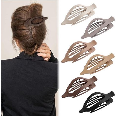 Horquillas - 6 unidades - Accesorio para el cabello - Pinza para el cabello - Sujeción fuerte - Pinzas planas - Horquillas para mujer - Colores neutros (1/5)