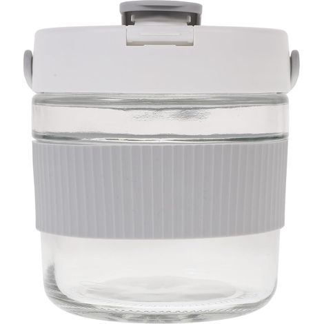 Bocal à cornichons en verre gris épais de 900 ml avec couvercle hermétique pour kimchi, choucroute et conserves maison (1/5)