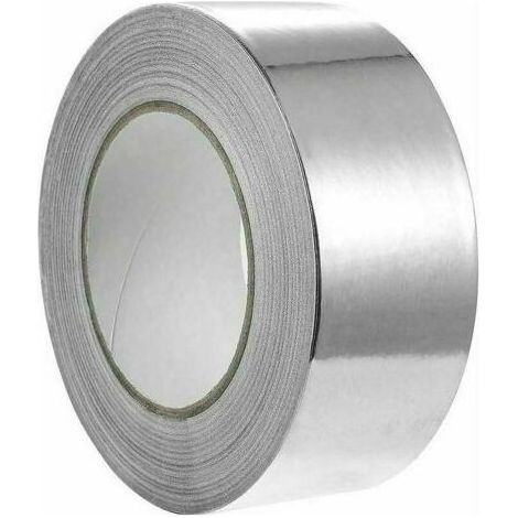 Ruban Adhésif en Aluminium, Adhésif Étanche, Résistant au Feu, à L'eau et à la Chaleur Pour la Réparation, l'isolation et l'étanchéité 48 mm x 10 m (Rouleau x 1, Argent) (1/4)