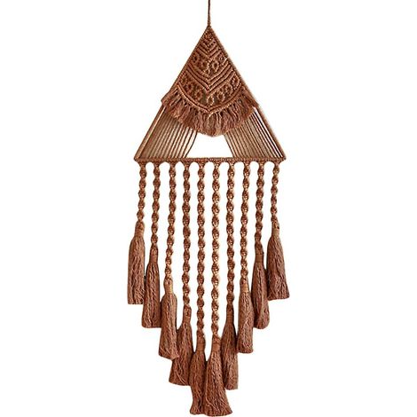 Attrape-rêves bohème, tenture murale triangulaire en macramé et crochet, style gothique art déco, pour chambre ou bébé. (1/5)