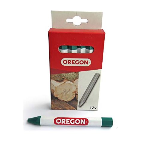 Oregon Multi Surface Marking Crayon – Confezione da 12 Pastelli Professionali con Struttura Antiscivolo a 6 Lati, Scrivono su Legno, Metallo, Cemento, Piastrelle, Ceramica, Plastica e Vetro, Verde (1/4)
