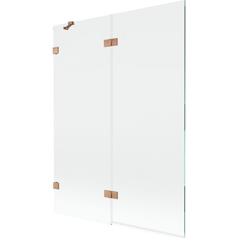 Mexen Lunar mampara de bañera de 2 hojas izquierda 130 x 150 cm, transparente, cobre cepillado - 897-130-100-65-00-L (1/5)