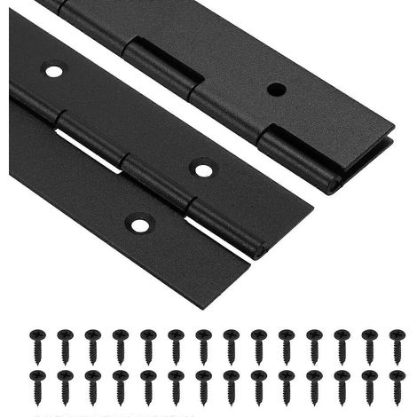 Charnière piano robuste en acier inoxydable de 16 pouces (40,6 cm) - Lot de 2 - Charnière continue antirouille avec vis pour armoires et portes (1/5)