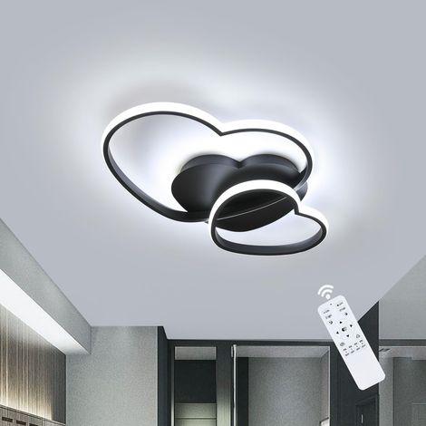 Plafonnier LED Dimmable 48W, Forme de Cœur, Noir, 3000K-6500K (1/5)