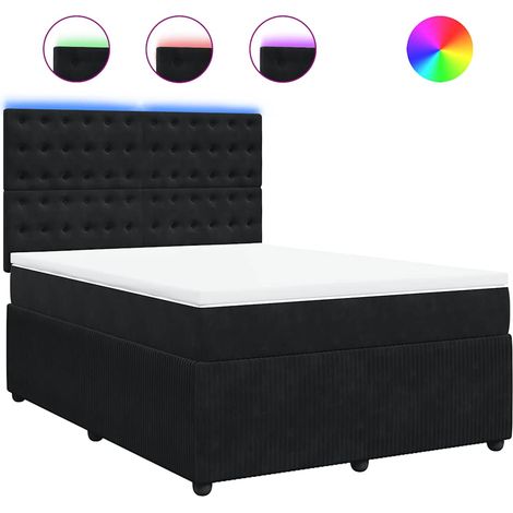 Maison Exclusive - Boxspringbett mit Matratze Schwarz 160x200 cm