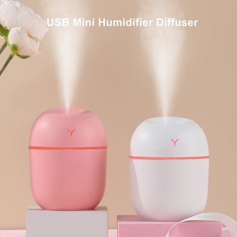 Mini humidificateur USB Diffuseur Effets d'éclairage multicolores / Intermittent continu 2 modes de pulvérisation / Mode d'arrêt automatique intelligent pour le bureau à domicile Salon Chambre Cadeau  (1/5)