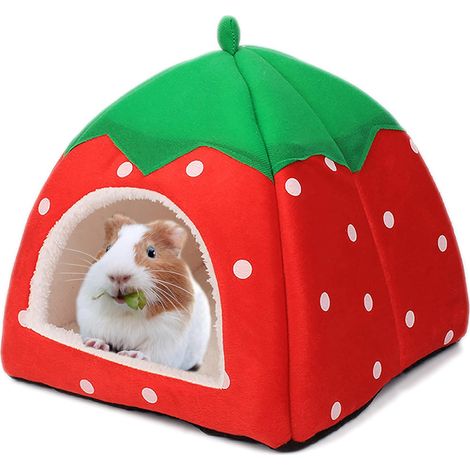 Cachette et lit pour cobayes, nid pour petits animaux, panier de couchage pour lapins nains, accessoires confortables pour cage de hamster, convient aux petits animaux de compagnie jusqu'à environ 1 k (1/5)