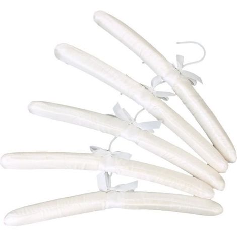5 x Cintre de Satin Blanc Rembourre pour Vetements -4742 (1/4)