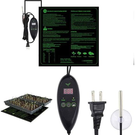 Tapis Chauffant Plante - 50.8 x 50.8 cm - Thermostat Réglable - Imperméable - Pour Serre et Intérieur - 1 Pièce