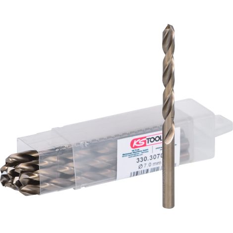 KSTOOLS - Lot de 10 forets HSS-CO au cobalt 7mm - 330.3070 - Ce produit de marque KS TOOLS est neuf. (1/7)