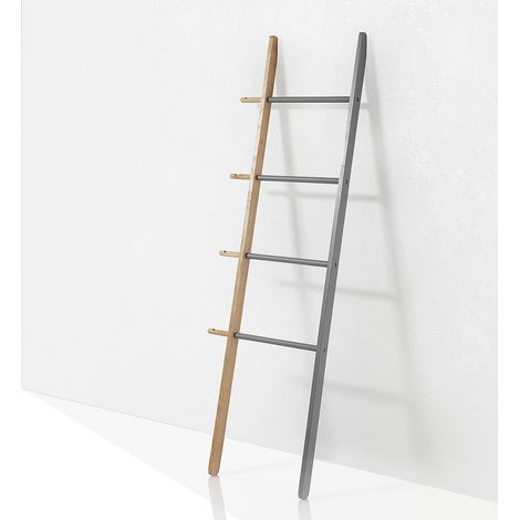 Scala porta asciugamani in legno da bagno Olaf
