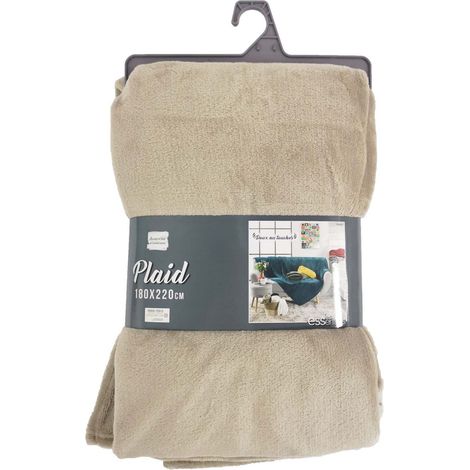 Plaid flanelle - 180 x 220 cm - Taupe