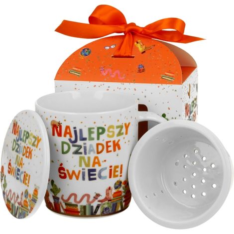 Tasse mit Teesieb und Deckel, 400 ml – das perfekte Geschenk für Opa zum Vatertag (1/5)