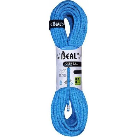Cuerda de escalada Beal Joker 9,1 mm 50 m Unicore Golden Dry - azul