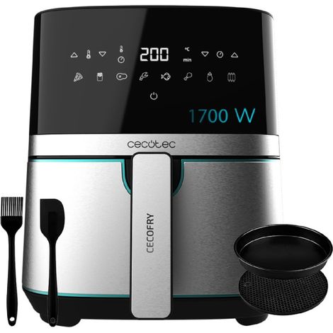 Cecotec 03317 Einzel-Friteuse 5,5 l Eigenständig 1700 W Heißluft-Friteuse Schwarz Edelstahl