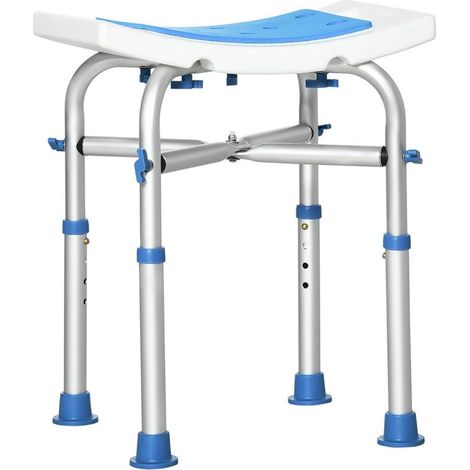 SEDIA PER DOCCIA IN ALLUMINIO ALTEZZA REGOLABILE E PIEDINI ANTISCIVOLO A VENTOSA (1/5)