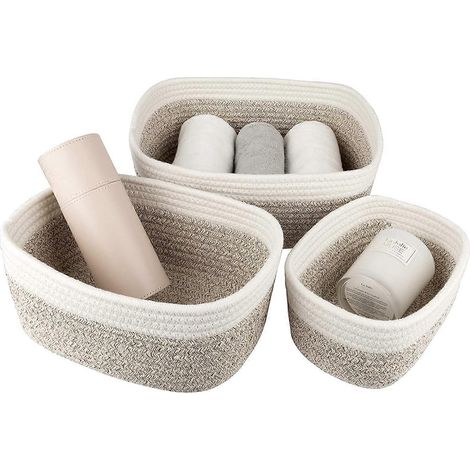 Paniers de rangement élégants en corde tressée au design vintage, étagères et paniers multifonctionnels pour organiser divers objets dans votre maison (1/4)
