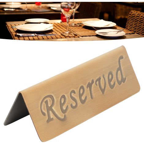 Reservierungsschild aus bronzefarbenem Edelstahl / Reservierungshinweis (1/5)