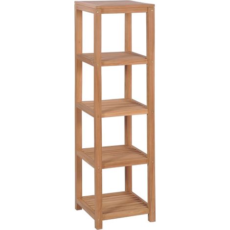 4-Tier Bathroom Storage Rack Solid Teak 42x42x165 cm vidaXL