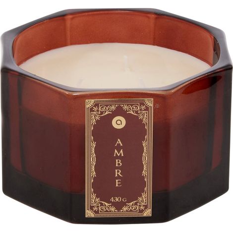 Bougie parfumée Lucien hexagonale 430g ambre - Atmosphera créateur d'intérieur (1/2)