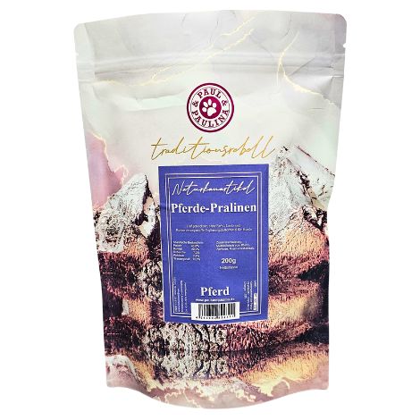 Pralines cheval et abricots 200 g friandises pour chien régime d'élimination Paul & Paulina (1/3)