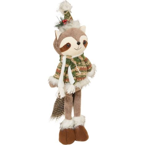 Raton laveur de Noël marron et vert H. 48 cm - Feeric lights & christmas (1/5)