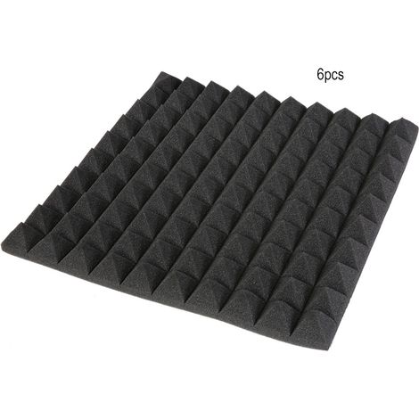50505cm Lot de 6 pièces de mousse de coton insonorisante en forme de pyramide (noire) (1/5)