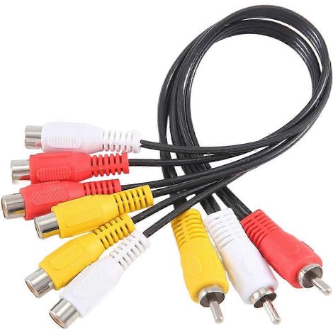 Câble adaptateur audio/vidéo AV RCA mâle vers RCA femelle 6 broches (1/5)