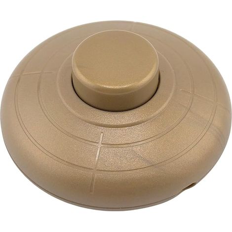Interrupteur intermédiaire à cordon - 1 unité - PVC doré - Commande marche arrêt - Pour lampadaire et éclairage d'appoint - 70 mm (1/5)