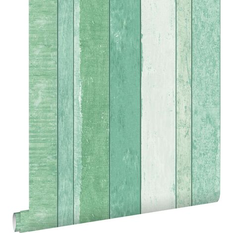 papier peint imitation bois vert - ESTAhome (1/5)