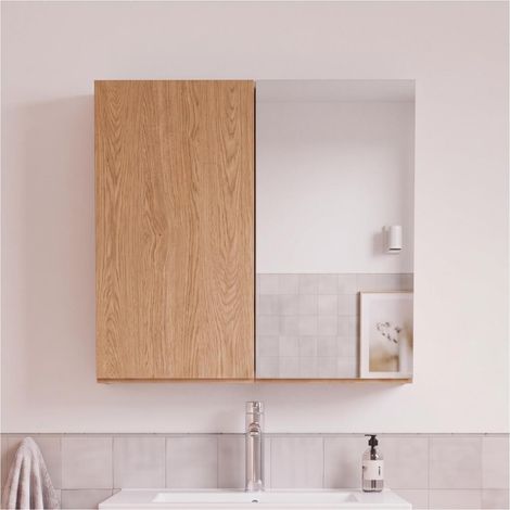 Mobiletto da bagno WILL 60cm con doppia anta e specchio (1/5)