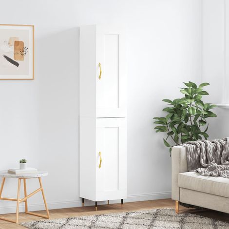 Buffet haut, Enfilade, Armoire de cuisine Blanc 34,5x34x180 cm Bois d'ingénierie WFE384291 Maison Chic (1/5)