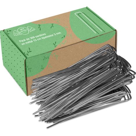 Skylantern – Lot de 300 agrafes en acier galvanisé pour toile de paillage – Dimensions 15x2.5cm – Fixation robuste pour jardinage professionnel