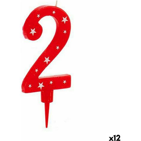 Bougie Anniversaire Numéro 2 (12 Unités)