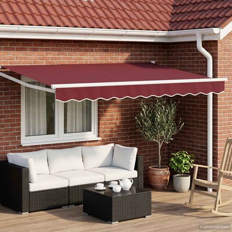 Toldo Retráctil Eléctrico Rojo burdeos 3 x 2,5 m
