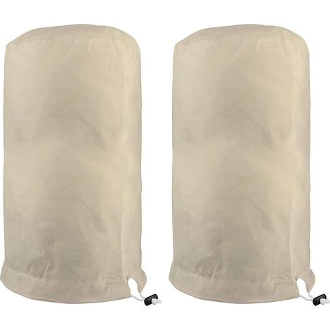 2 Pièces Voile D'hivernage Plante 120×180cm Beige, Housse de Protection pour Plantes, Housse D'hivernage Arbre, Voile Hivernage avec Cordon, Jardin Vegetaux Sac Hiver Tomate Tissu Non Tissé (1/5)