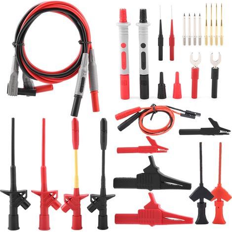 28 Pièces P1300F Kit de Câbles de Test Multimètre avec Embouts Interchangeables et Connecteurs Banane 4mm (1/5)