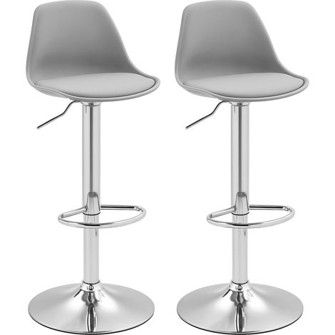 Tabourets de Bar Lot de 2 Acier Gris 38 x 42 x 82-104 cm (1/5)
