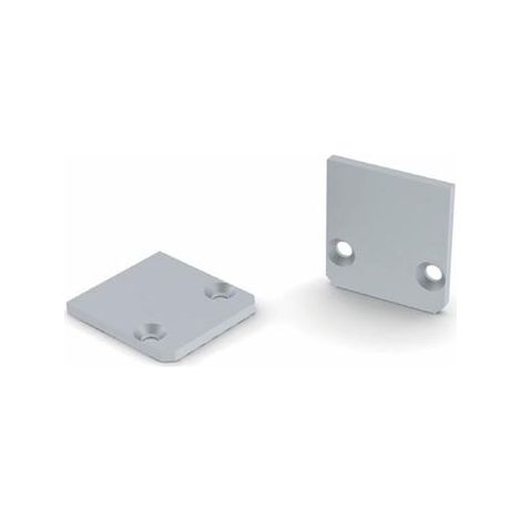TAPPO DI CHIUSURA IN ALLUMINIO ANODIZZATO PER PROFILO SL15 FL SENZA FORO CAVI - ARGENTO