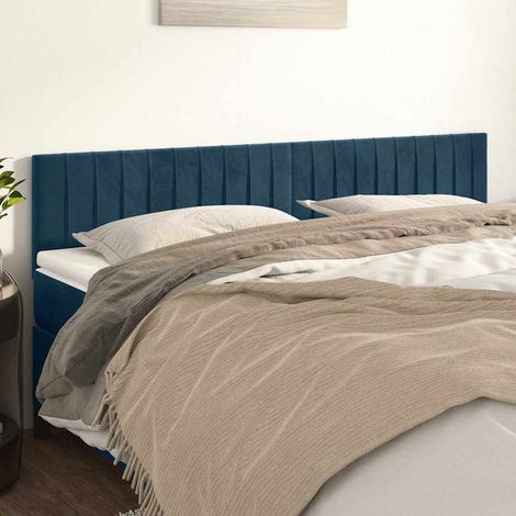 vidaXL Cabeceros terciopelo azul oscuro 160x5x78/88 cm (1/5)