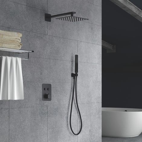 IMEX - columna ducha empotrada termostática negro