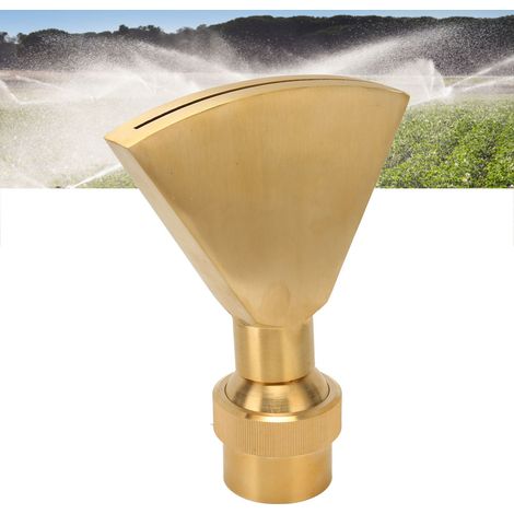 Arroseur à buse plate en cuivre G1,5" largement réglable, arroseur en forme d'éventail, arroseur en forme de bec de canard, arroseur de fontaine pour l'irrigation de jardin (1/5)