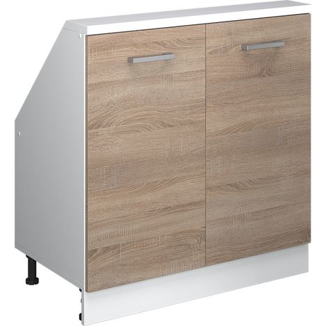Meuble de rangement sous pente Rion, Sonoma/blanc, avec 2 portes, Vicco (1/5)
