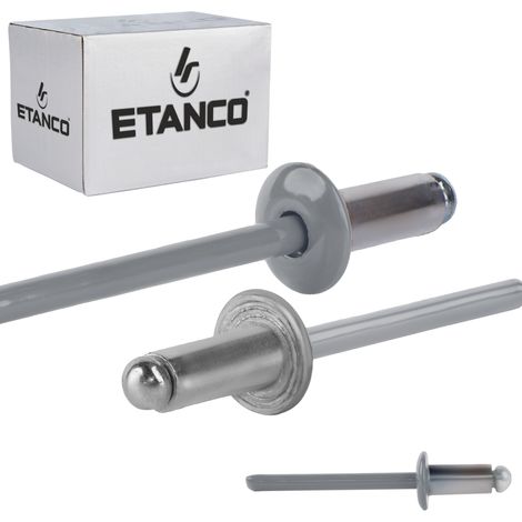 Aluminium offene Nieten 4,8x10mm RAL 9006 (1/5)