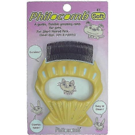 Peigne de toilettage doux et flexible 2025 pour petits chiens, chats et lapins, convient à différentes marques, version emballage anglais. (1/4)