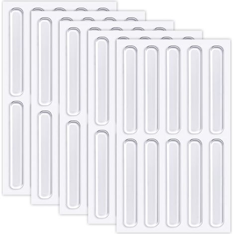 50 tampons transparents pour meubles, patins silicone antidérapants pour portes d'armoire, bandes adhésives transparentes, butoirs anti-rayures et anti-claquement (63102mm)