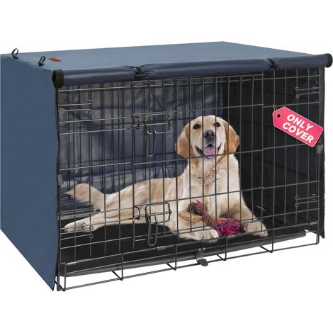 Housse de Cage pour Chien – Housse de Niche pour Cage de Chien de 91,4 cm, Double Porte en Polyester pour Cage métallique pour Chiot – Protection intérieure et extérieure – Bleu (1/5)