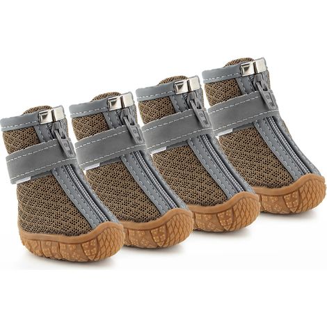 Dog Shoes for Small Dogs Breathable Dog Booties with Reflective Strips Puppy Paw Protector for Outdoors Hiking Climbing Walking Camping 5 (1/5)