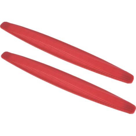 Universal Car Front Rear Bumper Protector Carbon Fiber Anti-Collision Strip Anti-Rub Edge Guard (Red) (1/5)