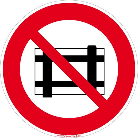 Panneau Interdiction de Déposer et d'Entreposer. Signalisation Interdiction. - Adhésif - Diamètre 250 mm (1/5)